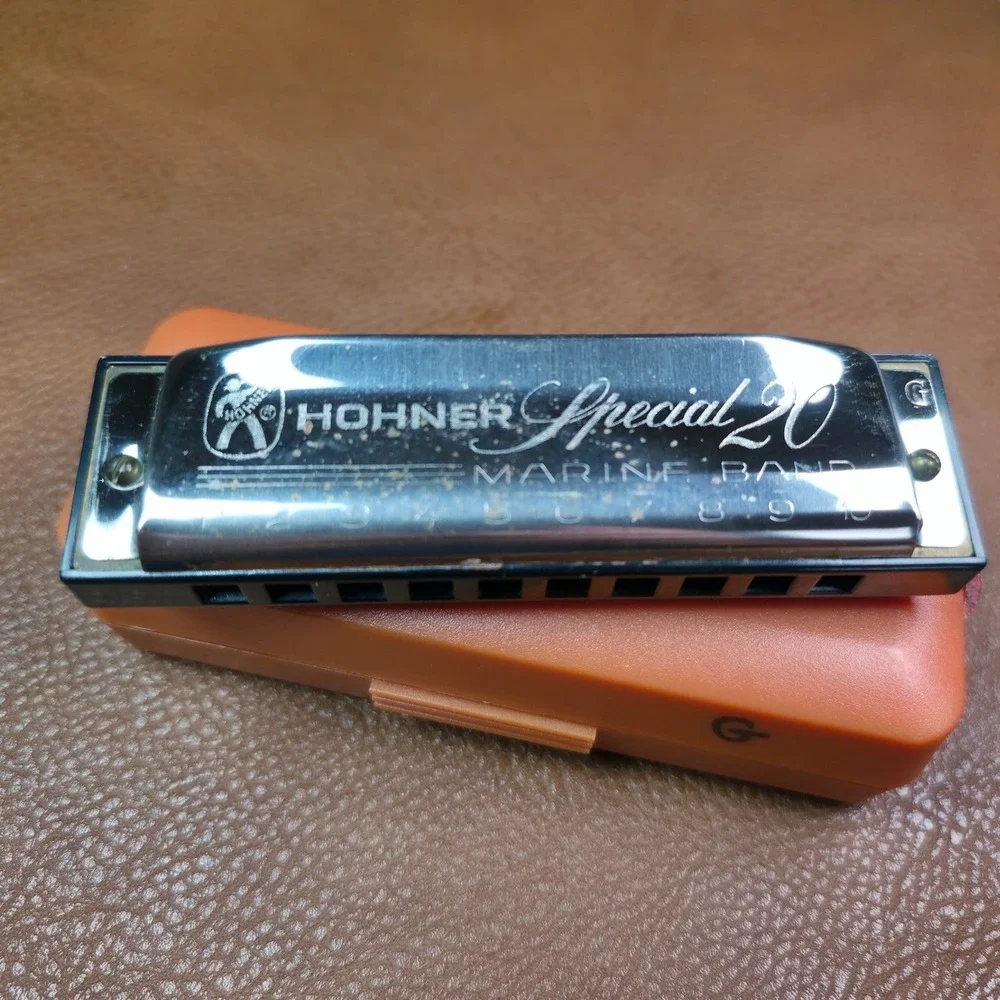 Vintage Hohner Special 20 Marine Band Harmonica Key of G Made in Germany w/ Case